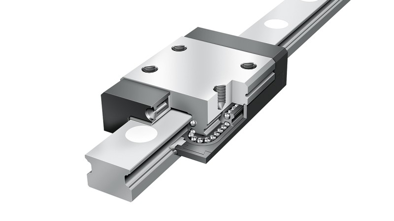 Sistemas de guiado lineal de Schaeffler: Sistemas lineales miniatura con recirculación de cuatro hileras de bolas